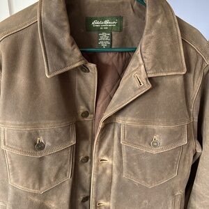 Eddie Bauer Men's Brown Leather Field Jacket